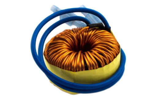 blue and yellow inductor